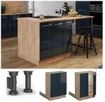 Vicco Regalinselunterschrank Fame-Line Eiche Dunkelblau Hochglanz 60 cm