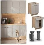 Vicco Schubunterschrank Fame-Line Eiche Grau-Beige gerahmt 60 cm ohne Arbeitsplatte