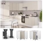 Vicco Eckunterschrank Fame-Line Wei&szlig; Grau-Beige gerahmt 87 cm ohne Arbeitsplatte