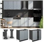 Vicco Sp&uuml;lenunterschrank Fame-Line Anthrazit Hellblau-Grau gerahmt 80 cm ohne