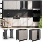 Vicco Unterschrank Fame-Line Anthrazit Grau-Beige gerahmt 80 cm mit...