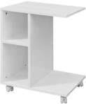 SoBuy Couchtisch mit 2 F&auml;chern Wei&szlig; 45x35x58cm Modern
