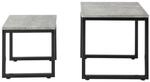 SoBuy 2-teiliges Set aus 2 Satztischen Hellgrau 50x50x50cm Industriell