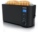 Arendo Toaster Edelstahl Langschlitz 4 Scheiben, integrierter Br&ouml;tchenhalter,