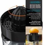 Arendo Zitruspresse mit 40 W & 700 ml Fruchtsaftbeh&auml;lter Presskegel mit zwei