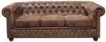 riess-ambiente 3er Sofa CHESTERFIELD - 205cm antik braun mit Knopfheftung und