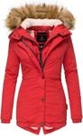 MARIKOO Damen Edler Wintermantel Winterparka mit Kunstfellkapuze Akira