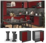 Vicco Eckunterschrank K&uuml;chenschrank K&uuml;chenm&ouml;bel R-Line J-Shape Anthrazit Rot 86 cm