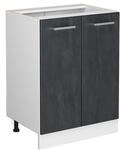 Vicco Unterschrank R-Line Schwarz Beton Wei&szlig; 60 cm ohne Arbeitsplatte