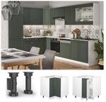 Vicco Eckunterschrank K&uuml;chenschrank K&uuml;chenm&ouml;bel Fame-Line Wei&szlig; Gr&uuml;n-Gold