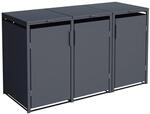 DEGAMO M&uuml;lltonnenbox M&Uuml;NCHEN 200x80x116cm f&uuml;r 3x Tonnen 120 und 240 Liter, Stahl