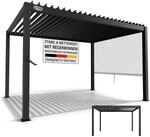Juskys Lamellendach Tahiti 3x4 m - Stahl Pergola - Terrassen&uuml;berdachung stabil -