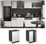 Vicco Unterschrank K&uuml;chenschrank K&uuml;chenm&ouml;bel R-Line J-Shape Anthrazit Wei&szlig; 60 cm
