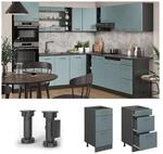 Vicco Schubladenunterschrank K&uuml;chenschrank R-Line Solid Anthrazit Blau Grau 40 cm