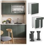 Vicco Schubunterschrank K&uuml;chenschrank K&uuml;chenm&ouml;bel Fame-Line Wei&szlig; Gr&uuml;n-Gold