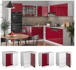 Vicco Eckunterschrank K&uuml;chenschrank K&uuml;chenzeile R-Line 86 cm Wei&szlig; Bordeaux T&uuml;r