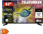 Telefunken D43U790B2CW Fernseher 43 Zoll Smart TV VIDAA 4K UHD, HDR Dolby Vision, HD+