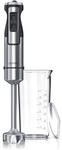 Arendo Edelstahl P&uuml;rierstab mit Messbecher Handmixer - Stabmixer - stufenlose