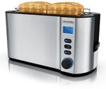 Arendo Toaster Edelstahl Langschlitz 4 Scheiben, Doppelwandgeh&auml;use,...