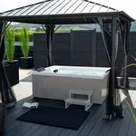 HOME DELUXE Outdoor Whirlpool NIMBUS DELUXE mit Treppe und Thermoabdeckung - 190 x