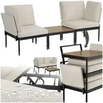 tectake® Gartenlounge-Set, 5 in 1 Funktion, 5-fach verstellbare Lehne, dicke tectake® Gartenlounge-Set, 5 in 1 Funktion, 5-fach verstellbare Lehne, dicke