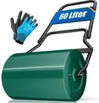 KESSER&reg; Rasenwalze Metall mit Handschuhen Handwalze Rasenroller Gartenwalze