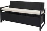 Poly-Rattan 3er Sitzbank MCW-F39, Gartenbank Truhenbank, Staufach Aufbewahrung