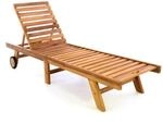 VCM Sonnenliege Gartenliege 200x57x34cm Liegestuhl Teakholz klappbar