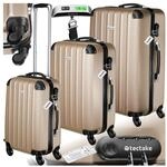 tectake&reg; 3er Kofferset, 3-teilig aus robustem ABS-Kunststoff inkl. Kofferwaage und