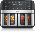 Arendo HeiBluftfritteuse XXL Doppelkammer Airfryer , Dual Zone, Sichtfenster mit
