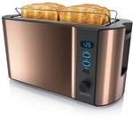 Arendo Toaster f&uuml;r 4 Scheiben, 1500W, Langschlitz, Br&ouml;tchenaufsatz, W&auml;rmeisoliert,