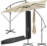 tectake&reg; Sonnenschirm , 250 x 250 cm, stufenlos verstellbarer Neigungswinkel, inkl.