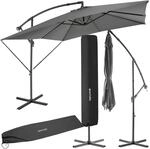 tectake&reg; Sonnenschirm , 250 x 250 cm, stufenlos verstellbarer Neigungswinkel, inkl.