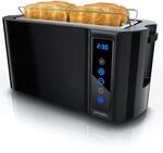 Arendo Toaster, Edelstahl, mit Br&ouml;tchenaufsatz, Display & Touch, w&auml;rmeisoliert,