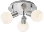 BRILLIANT Lampe Tiara Spotrondell 3flg eisen/wei&szlig; 3x D45, E14, 40W, geeignet f&uuml;r