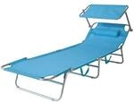 SoBuy Sonnenliege Blau 198x62x31cm Funktional