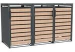 Westmann M&uuml;lltonnenbox Lacina 3x 240 L Holzoptik 80x200x116cm