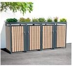 Westmann M&uuml;lltonnenbox Planta 4x 240 L Holzoptik 84x264x124,5cm