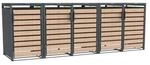 Westmann M&uuml;lltonnenbox Lacina 5x 240 L Holzoptik 80x332x116cm