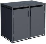 DEGAMO M&uuml;lltonnenbox M&Uuml;NCHEN 132x80x116cm f&uuml;r 2x Tonnen 120 und 240 Liter, Stahl