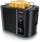 Arendo Toaster, Edelstahl, mit Br&ouml;tchenaufsatz, Display & Touch, w&auml;rmeisoliert,
