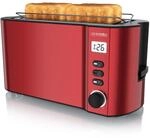 Arendo Toaster, Edelstahl, mit Br&ouml;tchenaufsatz, Display & Touch, w&auml;rmeisoliert,