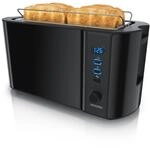 Arendo Toaster, Edelstahl, mit Br&ouml;tchenaufsatz, Display & Touch, w&auml;rmeisoliert,