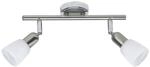 BRILLIANT Lampe Sofia Spotrohr 2flg eisen/chrom/wei&szlig; 2x D45, E14, 40W, geeignet