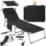 tectake&reg; Sonnenliege, klappbar, 4-fach verstellbare R&uuml;ckenlehne mit Kopfpolster,