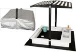WONDERMAKE&reg; Design Sandkasten mit Matschk&uuml;che, Dach, Abdeckung OXFORD 420D,