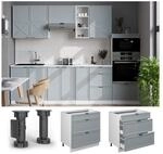 Vicco Schubladenunterschrank Fame-Line Wei&szlig; Hellblau-Grau gerahmt 80 cm ohne