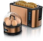 Arendo - SET Toaster FRUKOST mit Eierkocher SEVENCOOK Edelstahl Kupfer, Toaster 4