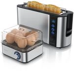 Arendo 2-teiliges Fr&uuml;hst&uuml;cksset, 2-Scheiben Langschlitztoaster FRUKOST, 8er