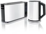 Arendo Fr&uuml;hst&uuml;cksset, Wasserkocher ELEGANT 1,5 Liter & Langschlitztoaster f&uuml;r 2